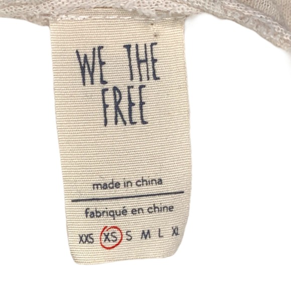 We The Free FP Sun Dial V-Neck Linen Blend Waffle Tee XS Colorblock Ombre Coral - Picture 5 of 8